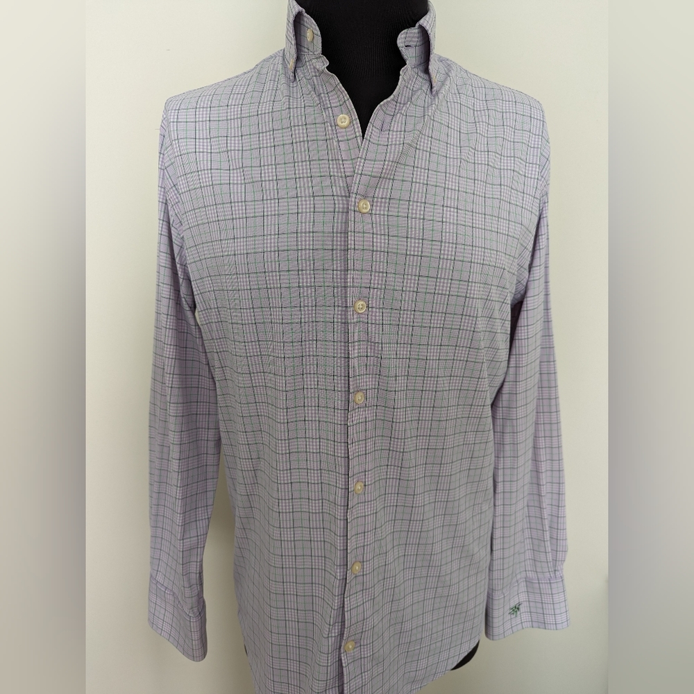 Peter Millar Summer Comfort Mens Shirt Violet Medium Performance Poly